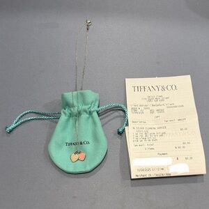 Tiffany & Co. Silver Necklace with Pink and Silver Heart Pendants 16”